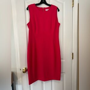 Calvin Klein Vibrant Hot Pink Midi Dress Size 14